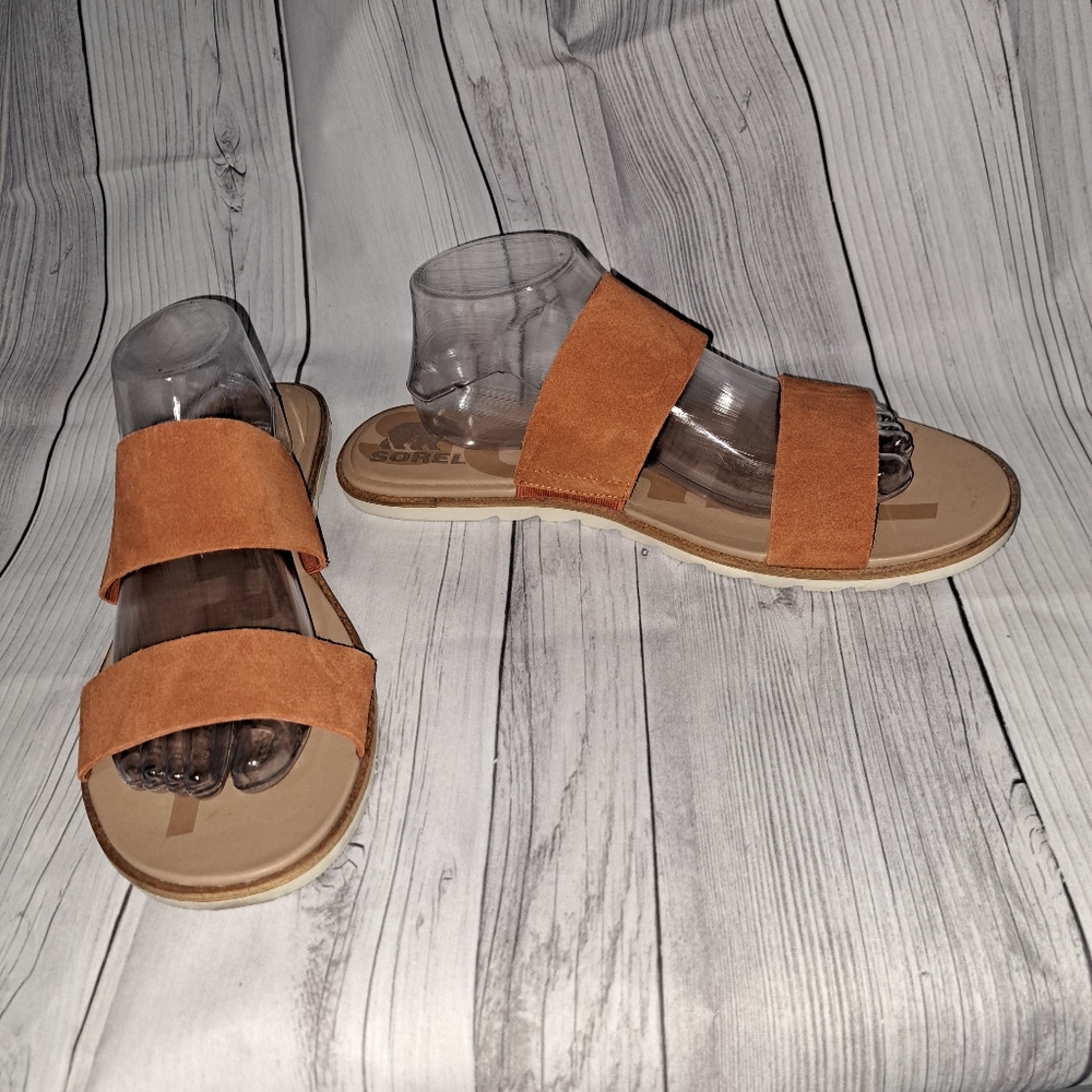 Sorel Women's Rust Suede Double-Strap Sandals
